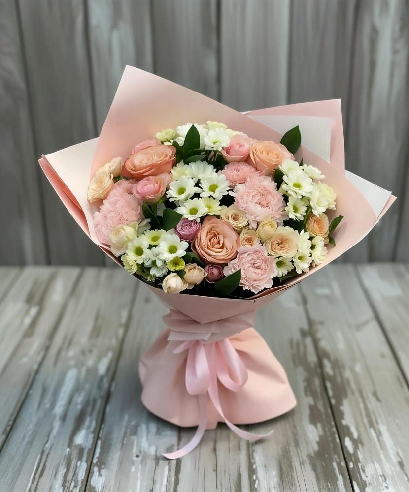 Букет цветов из: Гвоздики, Розы и Хризантемы в Жостово