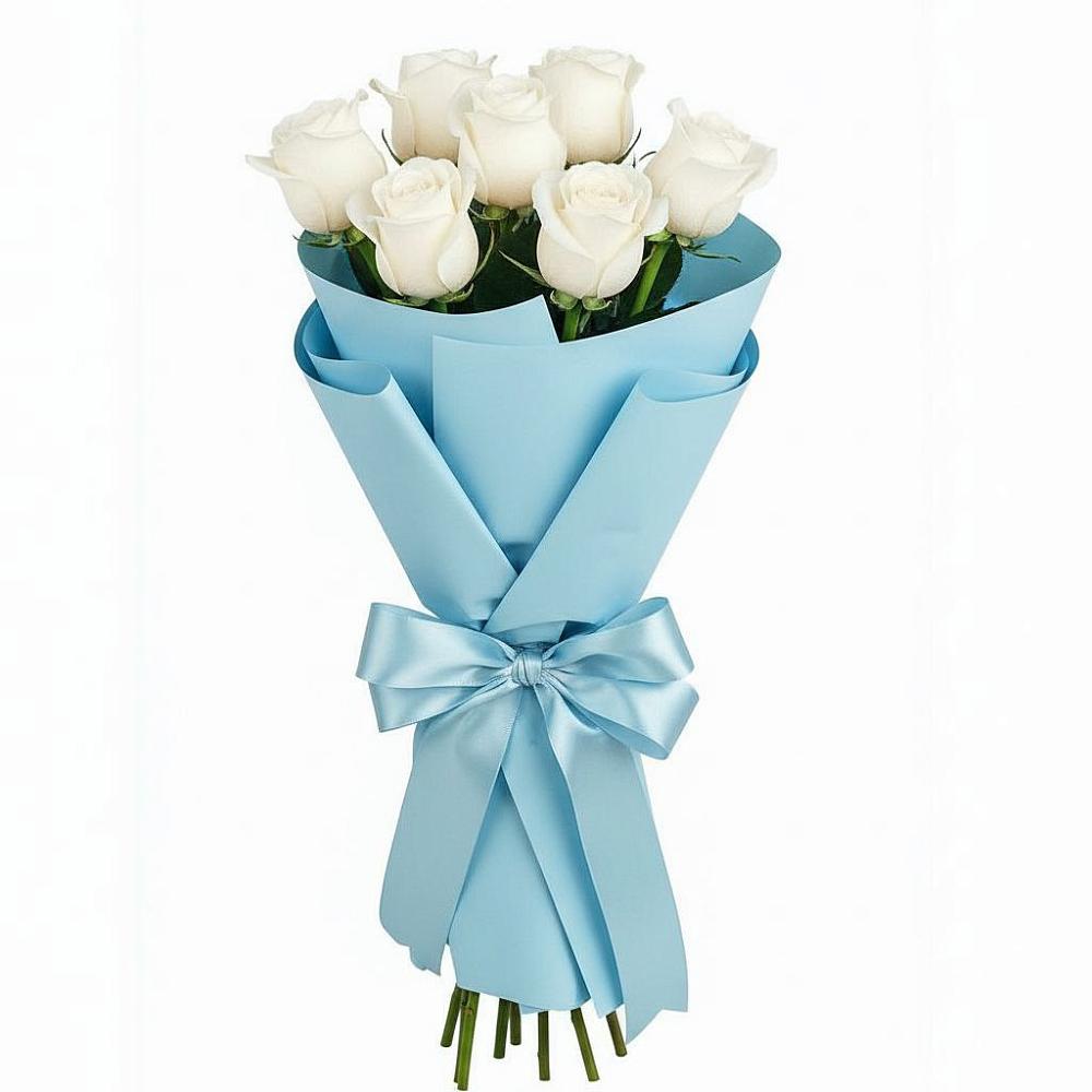 Букет 7 белых роз Проуд в Жостово