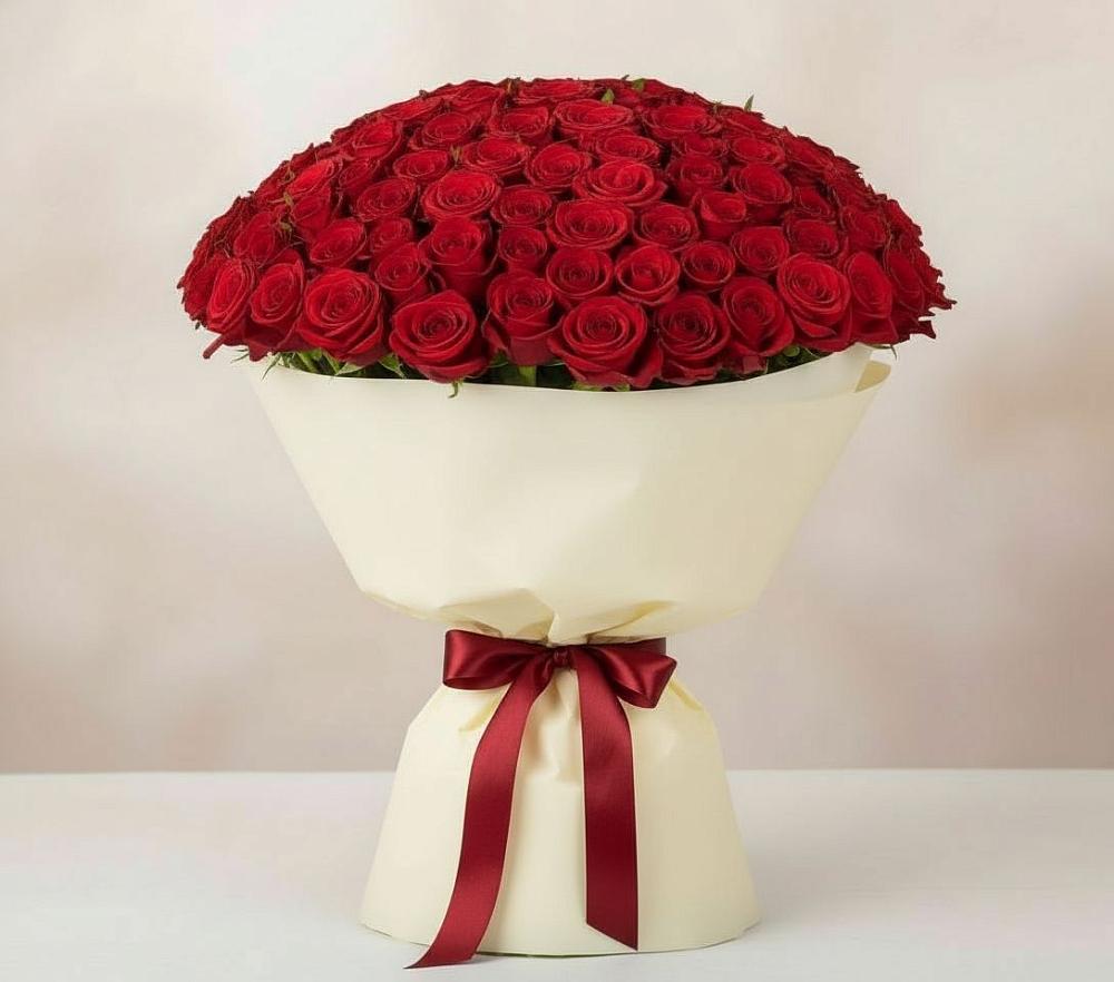 Букет 101 Красная роза Милано в Жостово