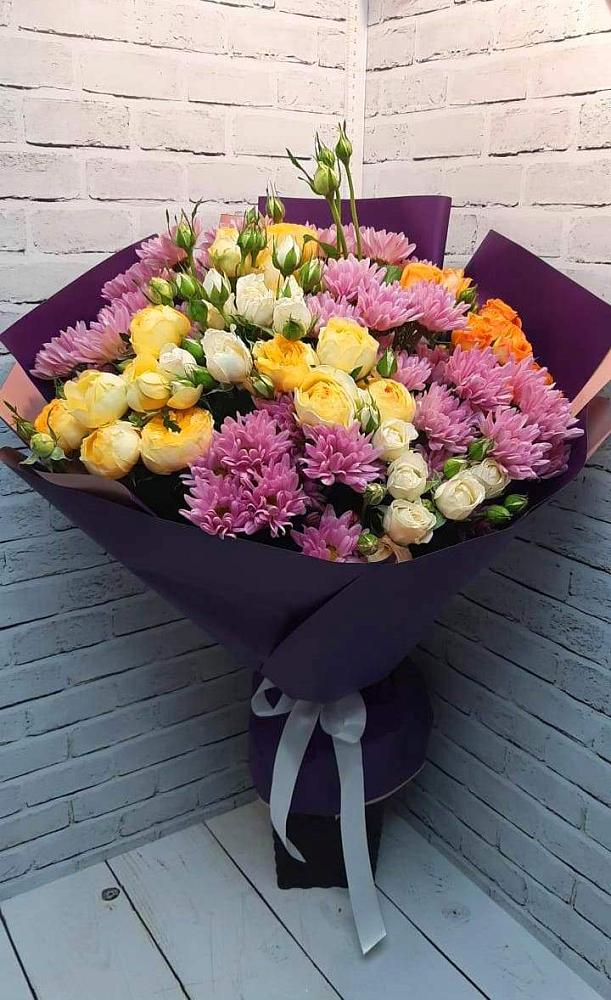 Букет цветов из: Хризантемы и Розы в Жостово