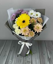 Букет цветов из:  Розы, Герберы и Хризантемы #REPLACE_PRED# Жостово