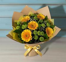 Букет цветов из:  Герберы и Хризантемы в Жостово