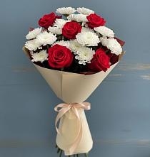 Букет цветов из:  Розы и Хризантемы в Жостово
