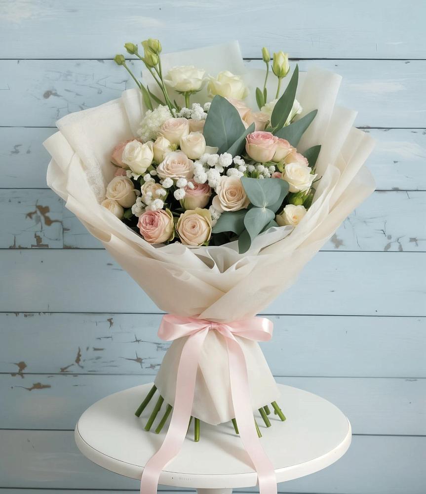 Букет цветов из: Розы и Лизиантусы в Жостово