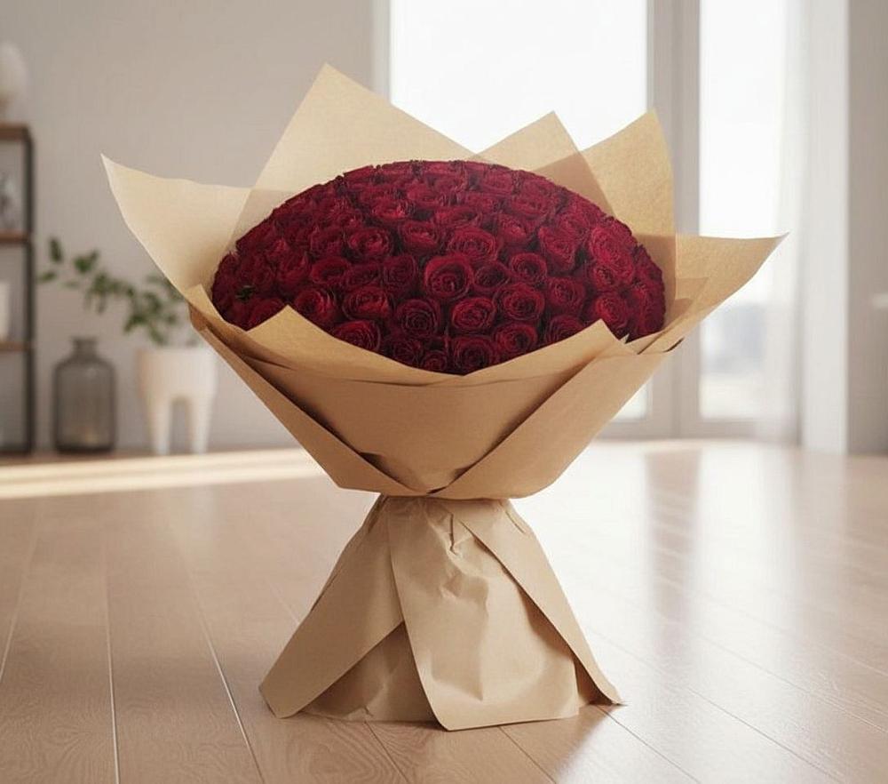Букет 101 Красная роза в Жостово
