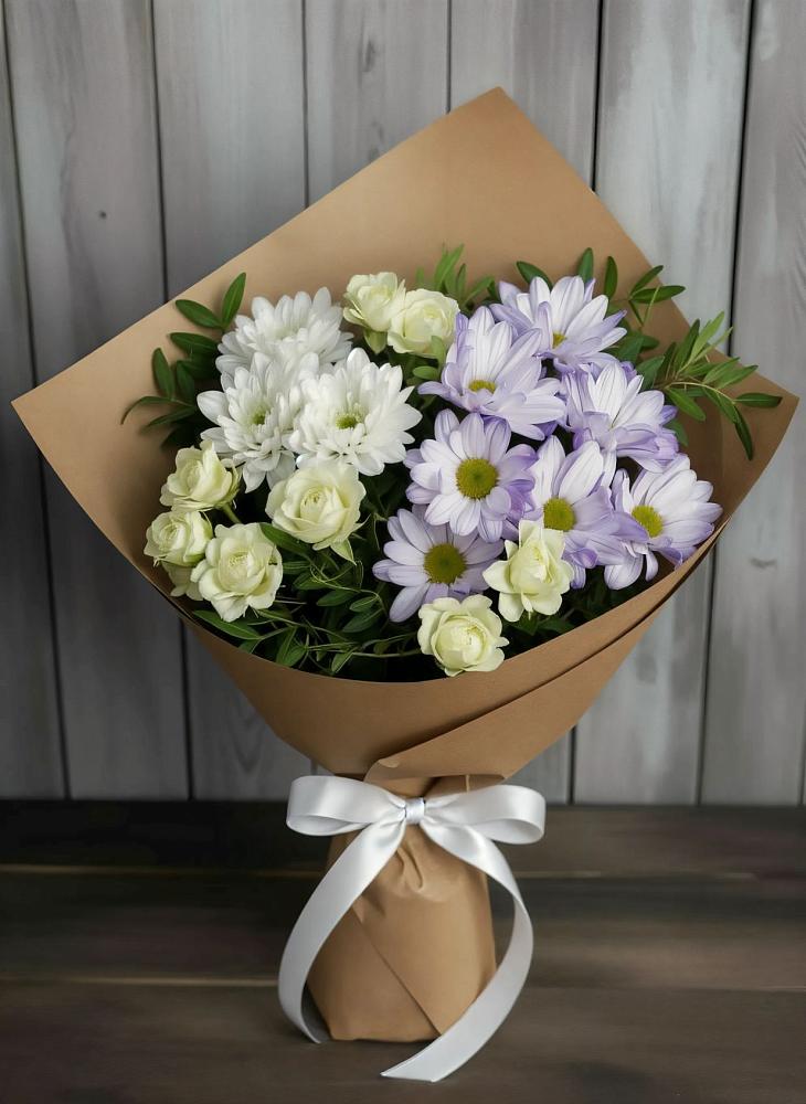 Букет цветов из: Хризантемы и Розы в Жостово